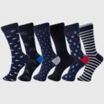 Alpine Swiss Men’s Dress Socks 6 Pair Crew Sock Cotton Dress Socks for Men Solid Ribbed Argyle Pattern Multicolor Fun Designs