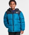 Reebok Big Boys’ Contrast Yoke Long Sleeve Puffer Jacket