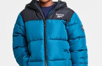 Reebok Big Boys’ Contrast Yoke Long Sleeve Puffer Jacket