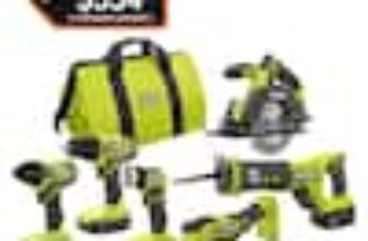RYOBI ONE+ 18V Cordless 6-Tool Combo Kit with 1.5 Ah Battery, 4.0 Ah Battery, and Charger