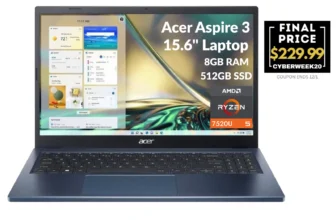Acer Aspire 3 15.6″Laptop AMD Ryzen 5 7520U 2.8GHz 8GB RAM 512GB SSD Refurbished